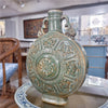 Danny's Fine Porcelain Moon Vase F Raised Medallion Design and Twin Curved Handles