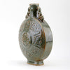 Danny's Fine Porcelain Moon Vase F Raised Medallion Design and Twin Curved Handles