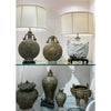 Danny's Fine Porcelain Moon Vase F Raised Medallion Design and Twin Curved Handles
