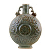 Danny's Fine Porcelain Moon Vase F Raised Medallion Design and Twin Curved Handles
