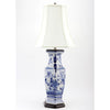 Danny's Fine Porcelain Hex Vase Lamp - Bird and Floral (shade - 125-16-Be)