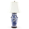 Danny's Fine Porcelain Hex Vase Lamp - Bird and Floral (shade - 125-16-Be)