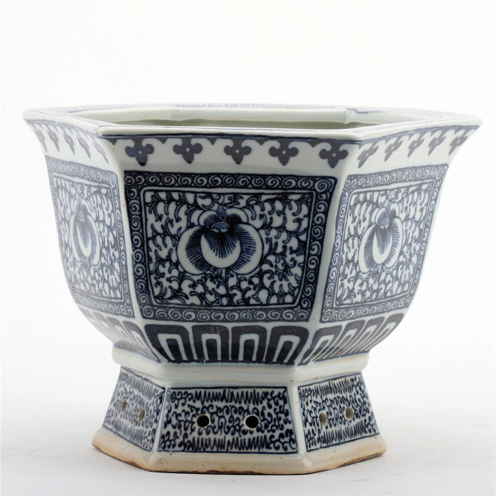 Danny's Fine Porcelain Octagonal Planter Floral (smaller)