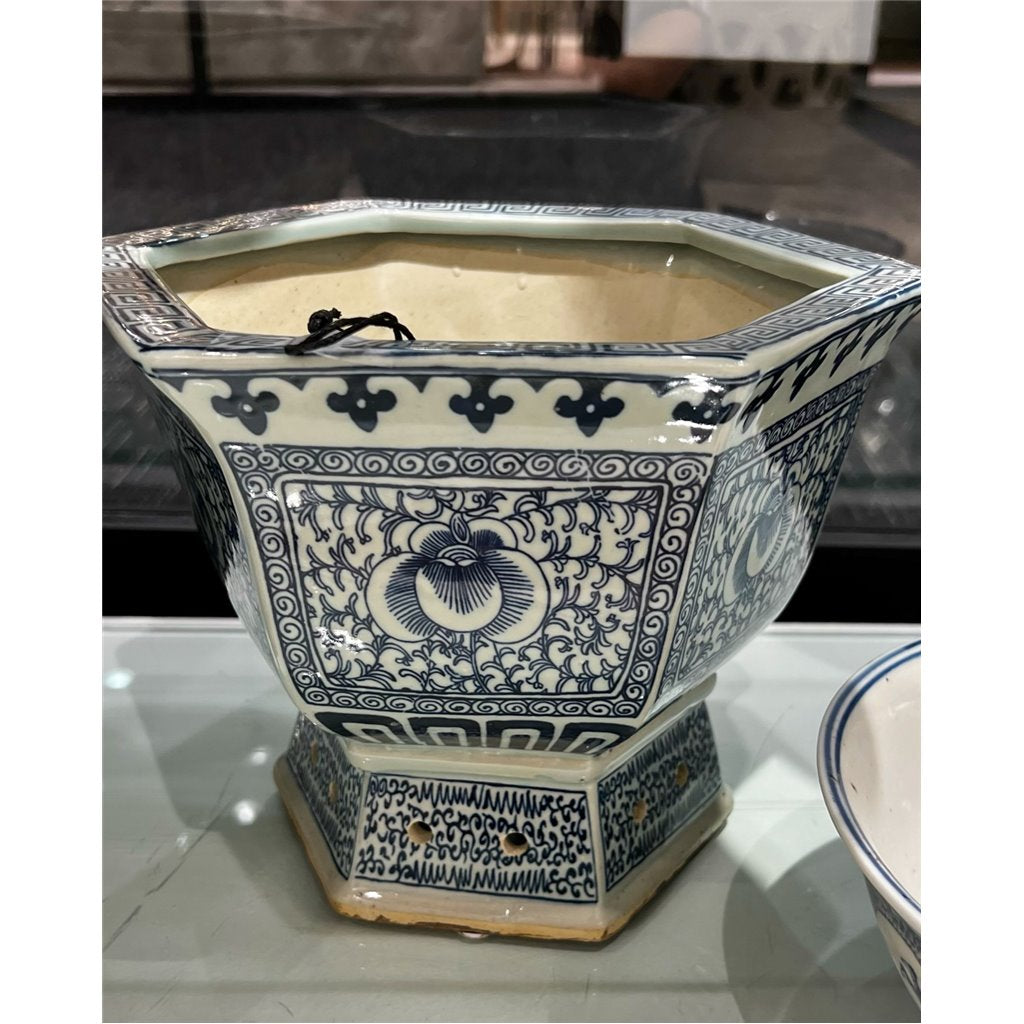 Danny's Fine Porcelain Octagonal Planter Floral (smaller)