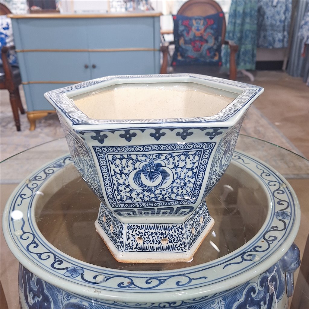 Danny's Fine Porcelain Octagonal Planter Floral (smaller)