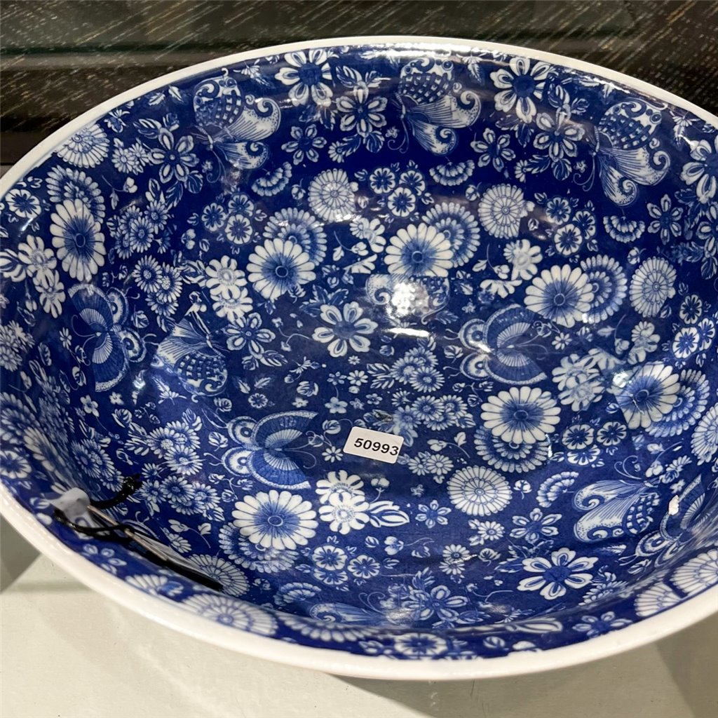 Danny's Fine Porcelain Bowl - Blue & White Floral and Butterflies
