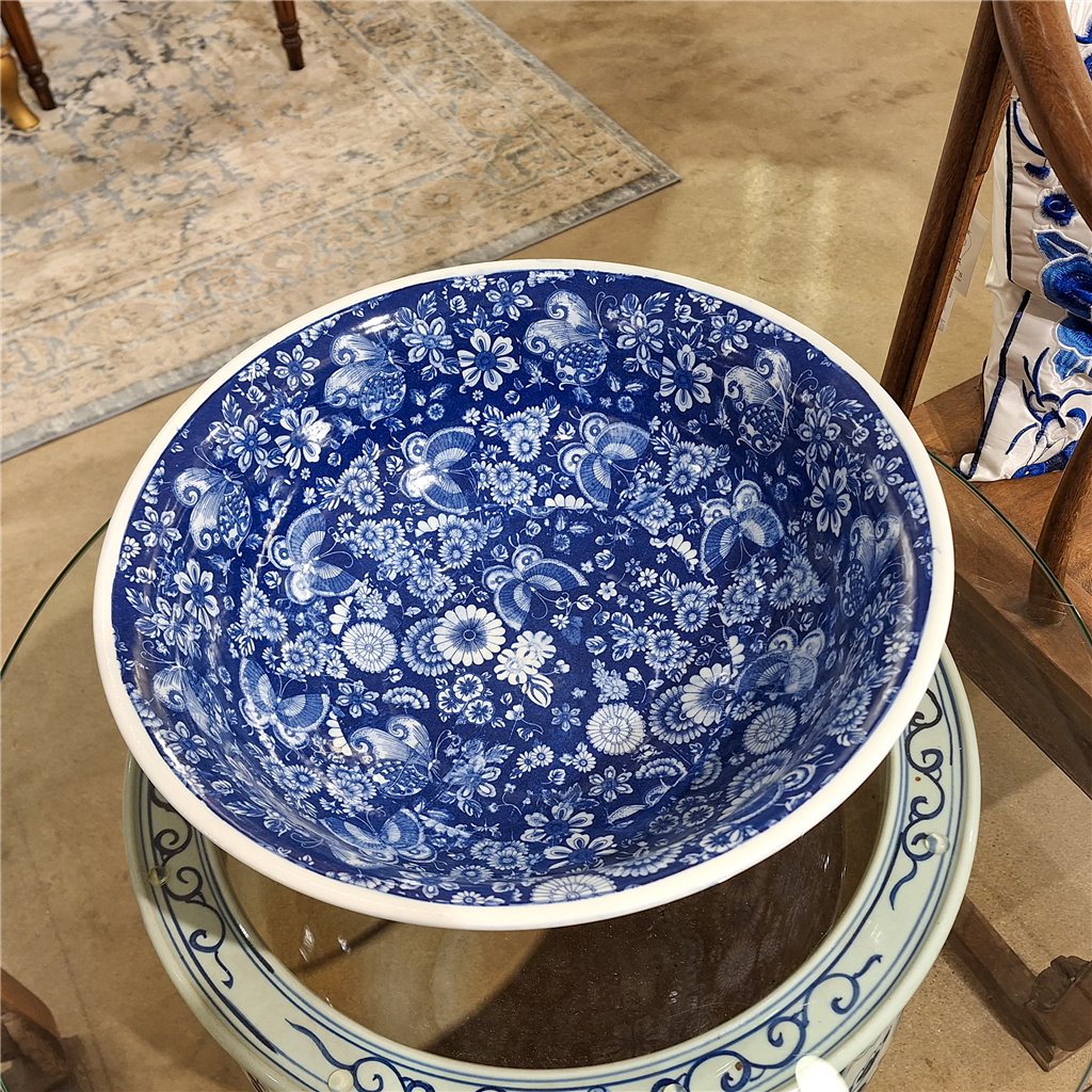 Danny's Fine Porcelain Bowl - Blue & White Floral and Butterflies
