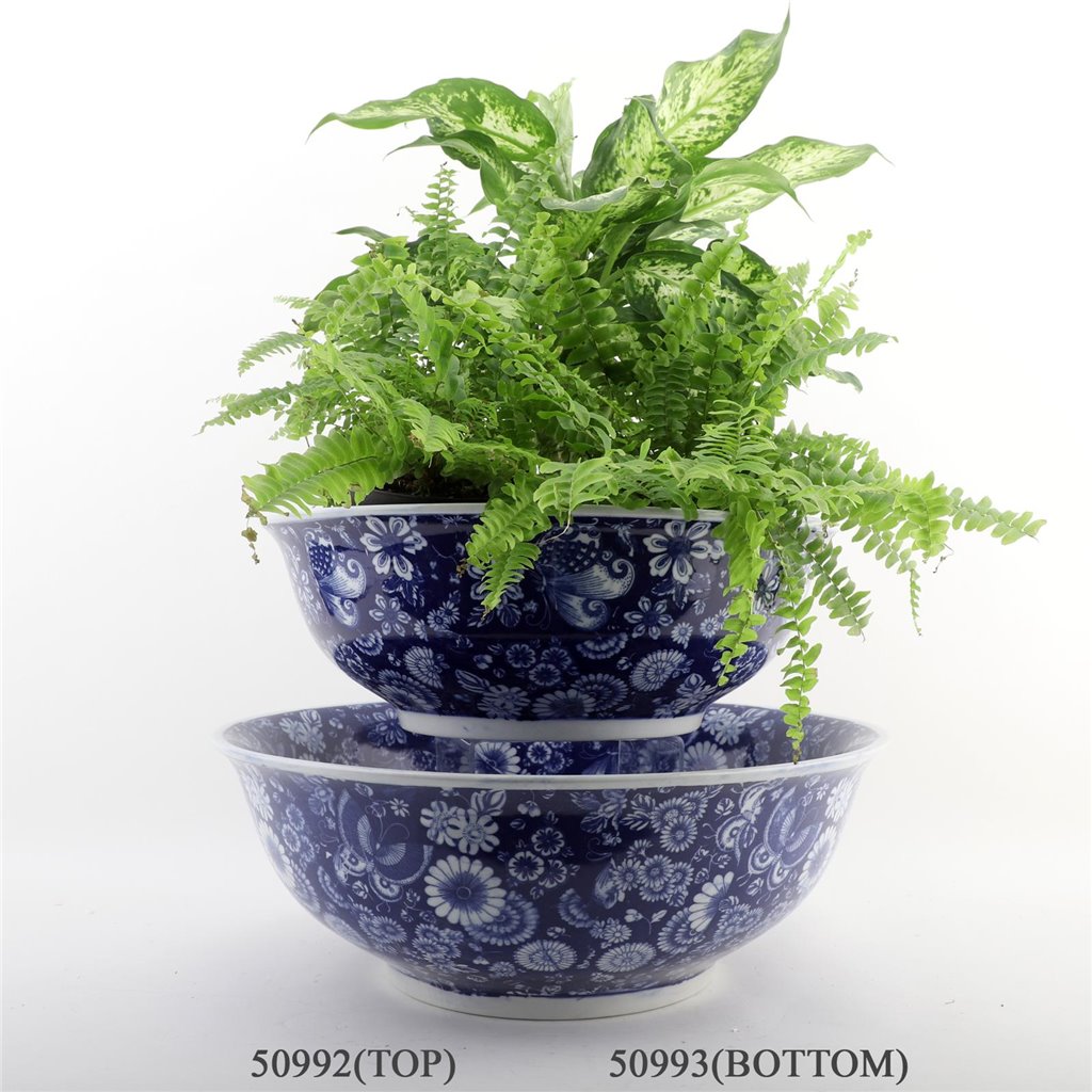 Danny's Fine Porcelain Bowl - Blue & White Floral and Butterflies