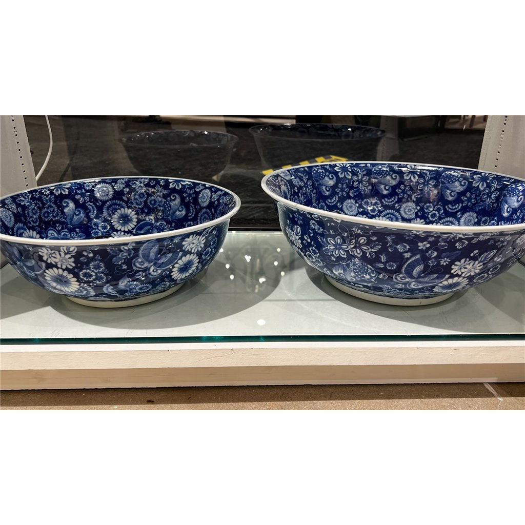 Danny's Fine Porcelain Bowl - Blue & White Floral and Butterflies