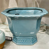 Danny's Fine Porcelain Porcelain Octagonal Footed Planter - Sky Blue (small)