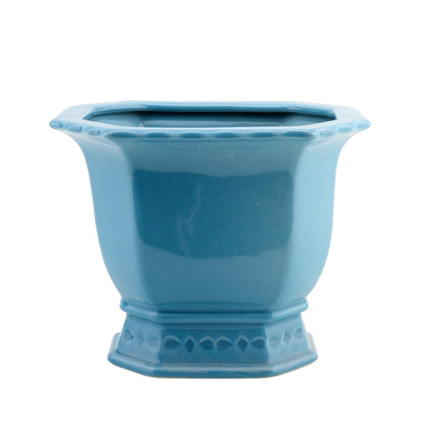 Danny's Fine Porcelain Porcelain Octagonal Footed Planter - Sky Blue (small)