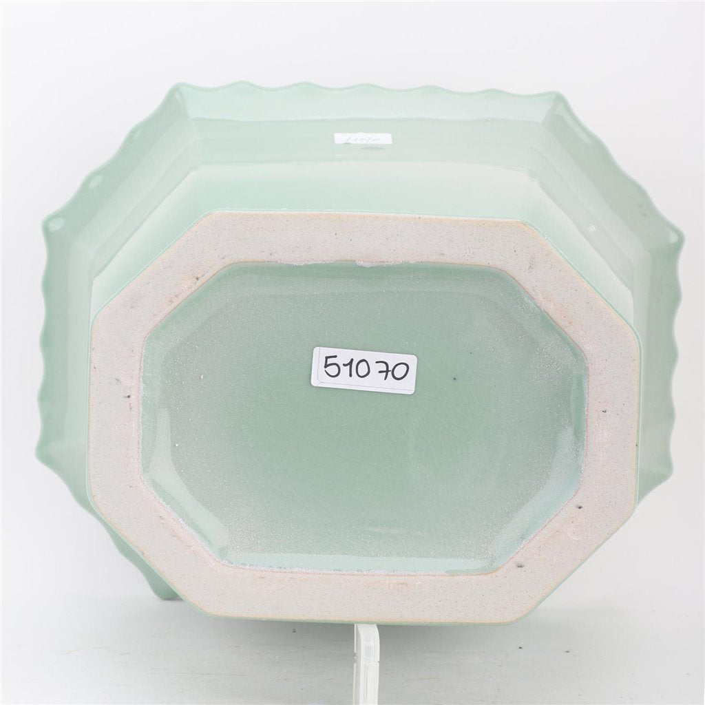 Danny's Fine Porcelain Octagonal Footed Planter - Light Green (large)