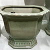 Danny's Fine Porcelain Octagonal Footed Planter - Light Green (small)