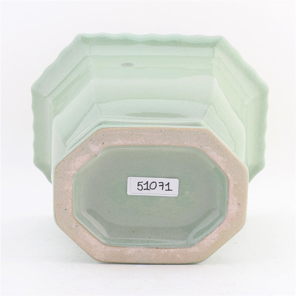 Danny's Fine Porcelain Octagonal Footed Planter - Light Green (small)