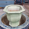 Danny's Fine Porcelain Octagonal Footed Planter - Light Green (small)