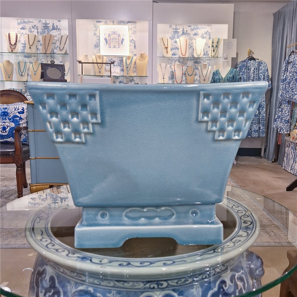 Danny's Fine Porcelain Porcelain Rectangular Planter - Sky Blue (large)
