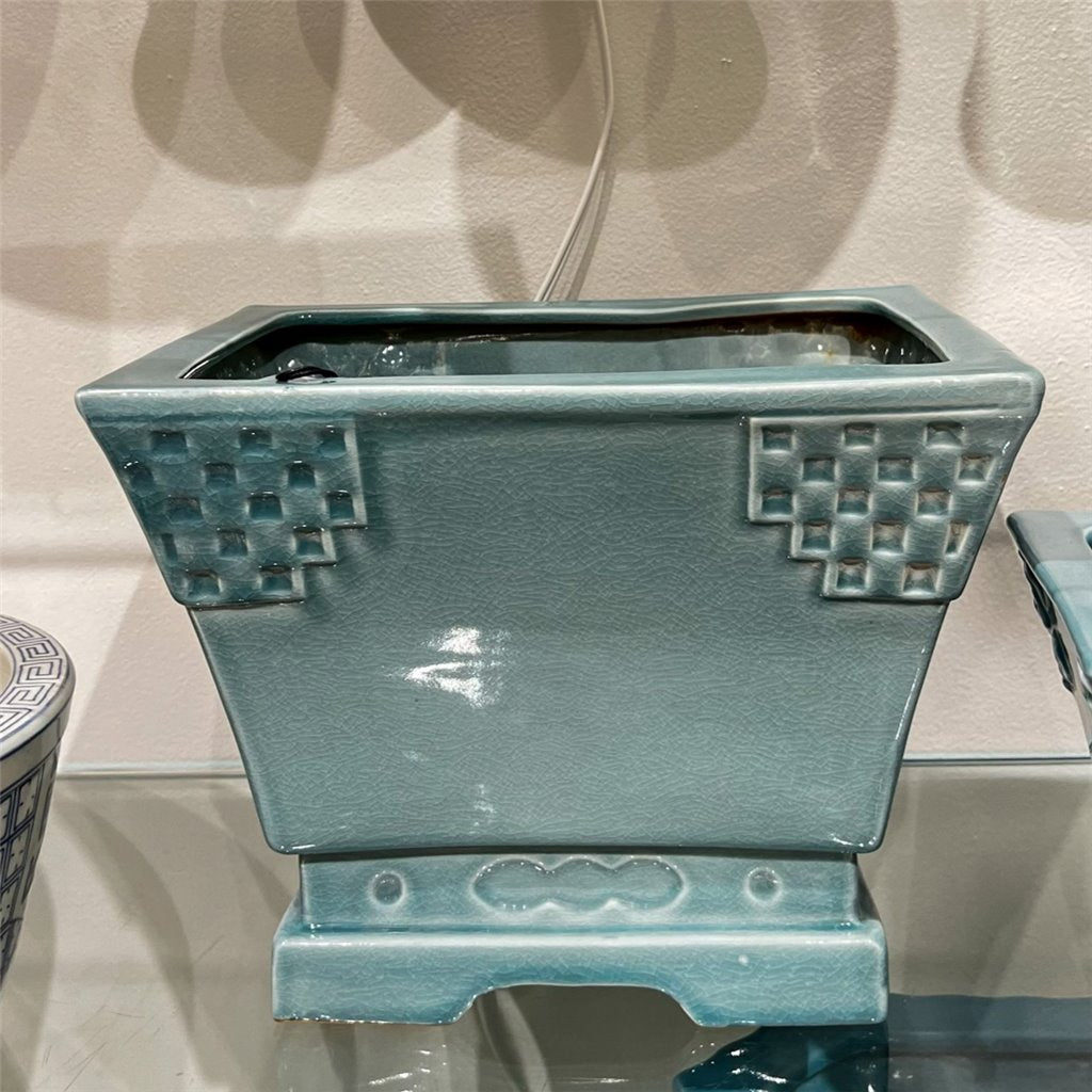 Danny's Fine Porcelain Porcelain Rectangular Planter - Sky Blue (large)
