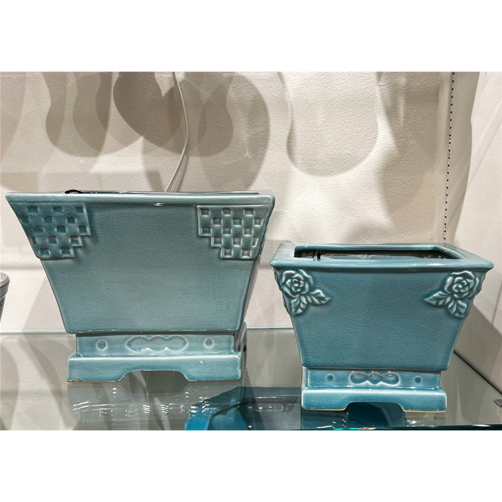 Danny's Fine Porcelain Porcelain Rectangular Planter - Sky Blue (large)