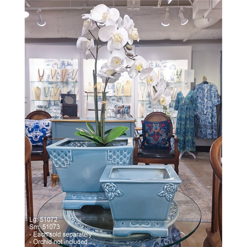 Danny's Fine Porcelain Porcelain Rectangular Planter - Sky Blue (large)