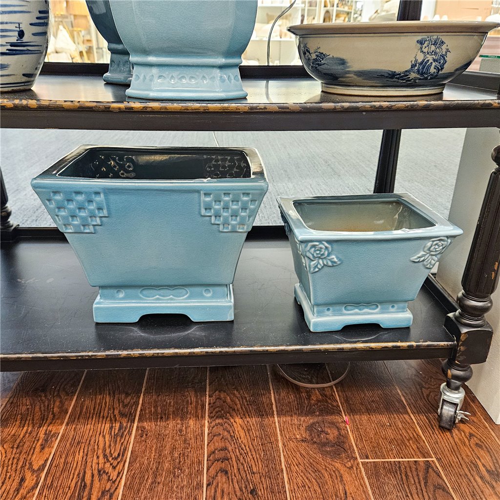 Danny's Fine Porcelain Porcelain Rectangular Planter - Sky Blue (large)