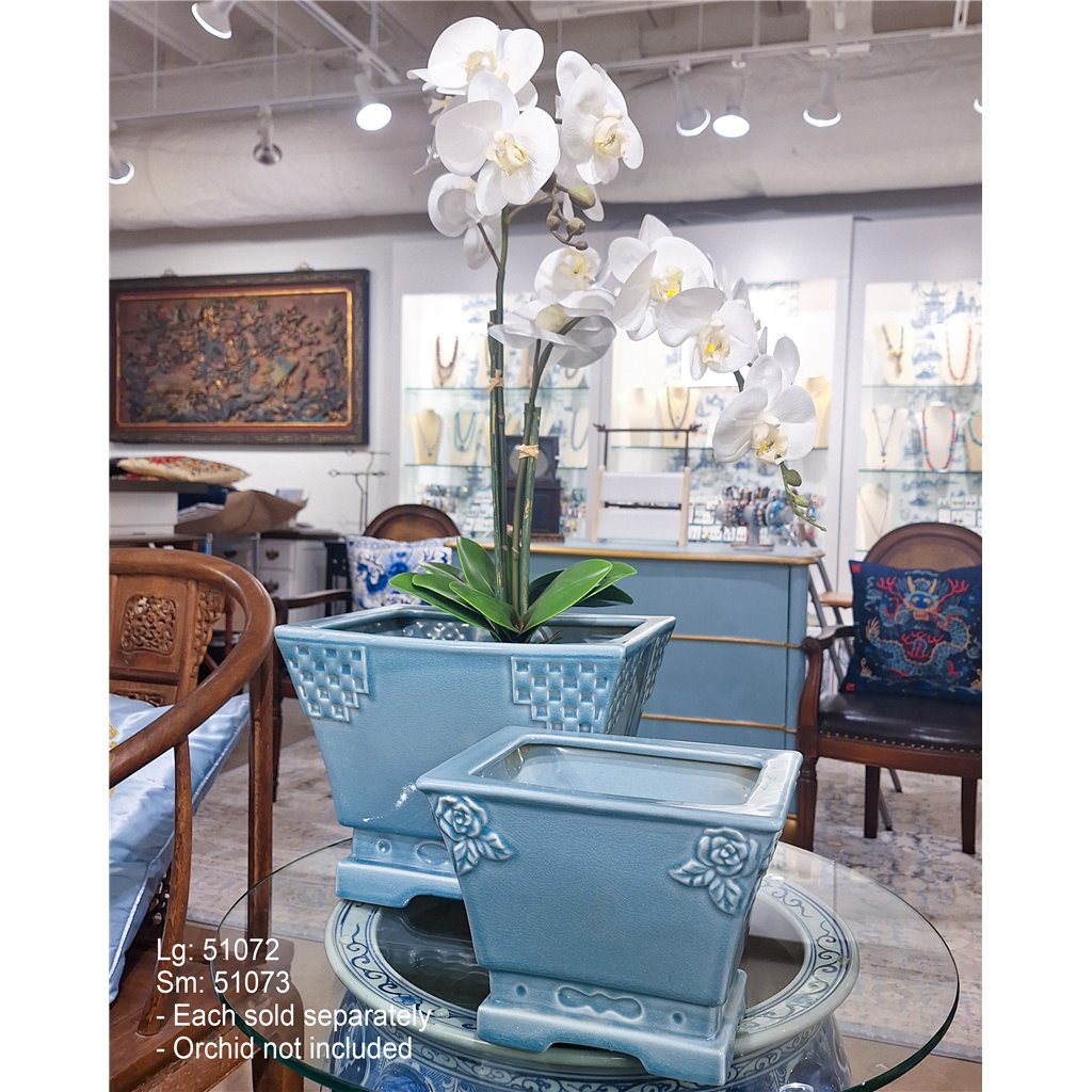 Danny's Fine Porcelain Porcelain Rectangular Planter - Sky Blue (small)