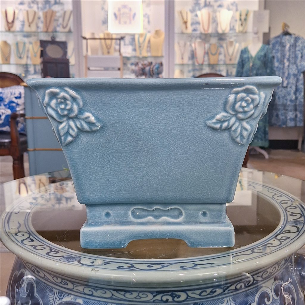 Danny's Fine Porcelain Porcelain Rectangular Planter - Sky Blue (small)