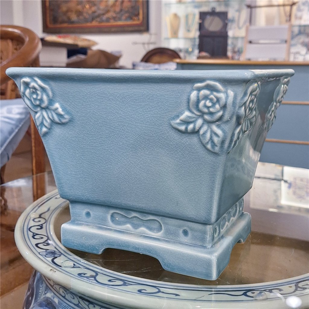 Danny's Fine Porcelain Porcelain Rectangular Planter - Sky Blue (small)