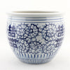 Danny's Fine Porcelain Round Planter - Blue & White Double Happiness