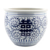 Danny's Fine Porcelain Round Planter - Blue & White Double Happiness
