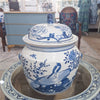 Danny's Fine Porcelain Round Cover Lid Jar - Floral & Bird