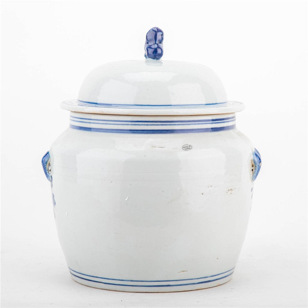 Danny's Fine Porcelain Round Cover Lid Jar - Floral & Bird