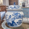 Danny's Fine Porcelain Round Cover Lid Jar - Floral & Bird