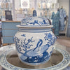 Danny's Fine Porcelain Round Cover Lid Jar - Floral & Bird
