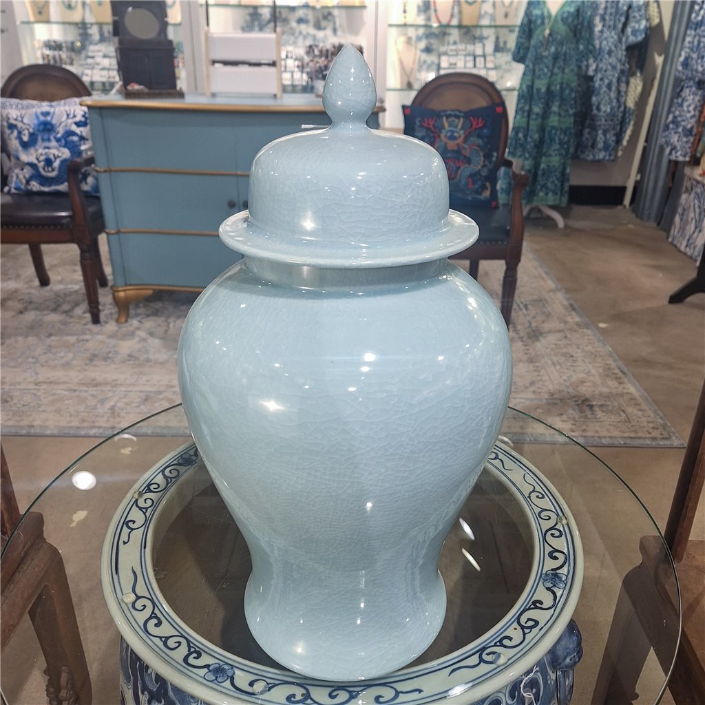 Danny's Fine Porcelain Large Temple Jar - Celadon