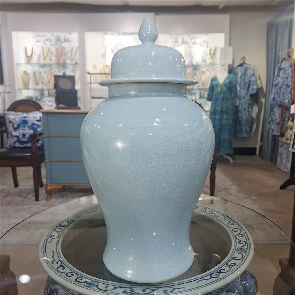Danny's Fine Porcelain Large Temple Jar - Celadon