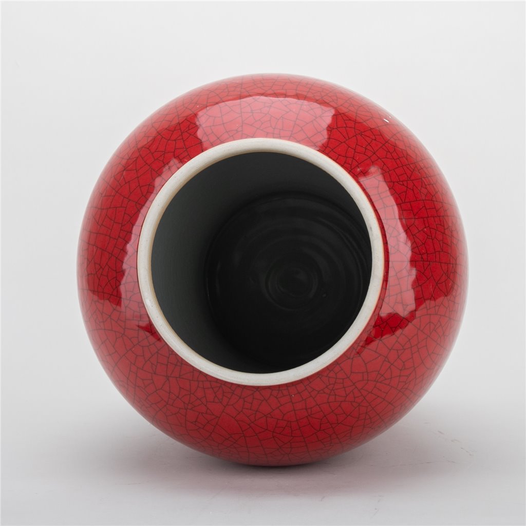 Danny's Fine Porcelain Large Temple Jar - Red Crackle