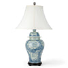 Danny's Fine Porcelain Porcelain Temple Jar Lamp - Blue & White Mud Stepping Style