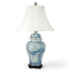 Danny's Fine Porcelain Porcelain Temple Jar Lamp - Blue & White Mud Stepping Style