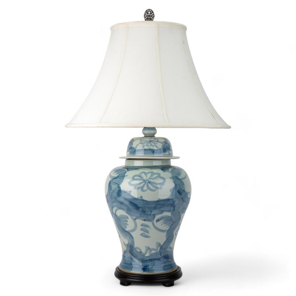 Danny's Fine Porcelain Porcelain Temple Jar Lamp - Blue & White Mud Stepping Style