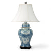 Danny's Fine Porcelain Porcelain Temple Jar Lamp - Blue & White Mud Stepping Style