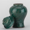 Danny's Fine Porcelain Green Lidded Peach Lid Temple Jar Majestic Bird Pattern
