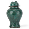 Danny's Fine Porcelain Green Lidded Peach Lid Temple Jar Majestic Bird Pattern
