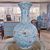 Danny's Fine Porcelain Ball Vase Blue and Crane