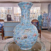 Danny's Fine Porcelain Ball Vase Blue and Crane