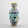 Danny's Fine Porcelain Red Porcelain Hexagonal Vase – Bird & Floral Motif