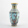 Danny's Fine Porcelain Red Porcelain Hexagonal Vase – Bird & Floral Motif