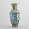 Danny's Fine Porcelain Red Porcelain Hexagonal Vase – Bird & Floral Motif