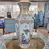 Danny's Fine Porcelain Red Porcelain Hexagonal Vase – Bird & Floral Motif