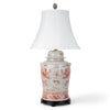 Danny's Fine Porcelain Lidded Jar Lamp- Light Red Dragon