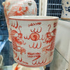 Danny's Fine Porcelain Cylinder Basin Light Red Dragon